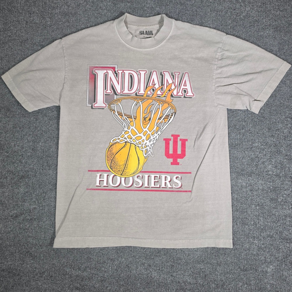 Slam Indiana Hoosiers Basketball Graphic T-Shirt Mens Medium Gray IU NCAA